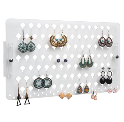 Frosted wall mount earring holder. A clever and simple way to store your jewellery.